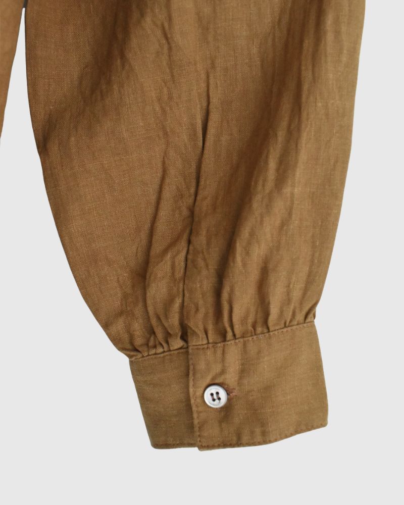 フレンチリネン シャツ Camel