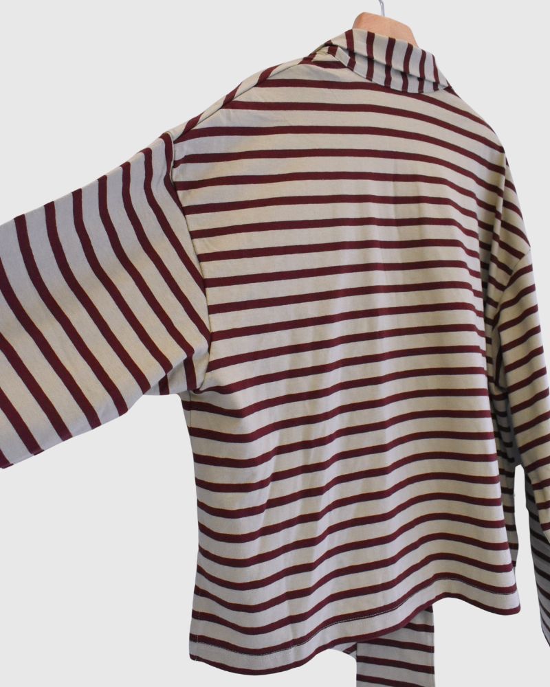 taco cotton ボーダータイ Beige/Bordeaux