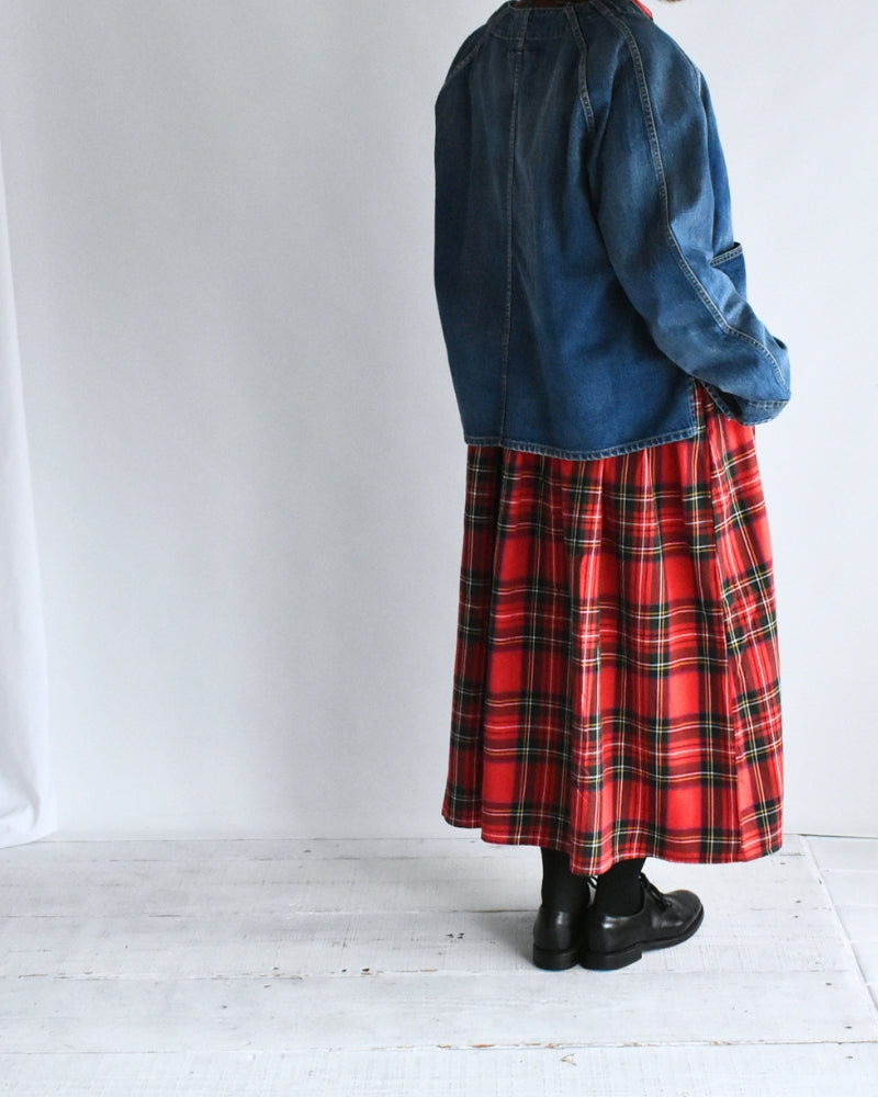 インディゴタータン ファンデーションシャツドレス Red