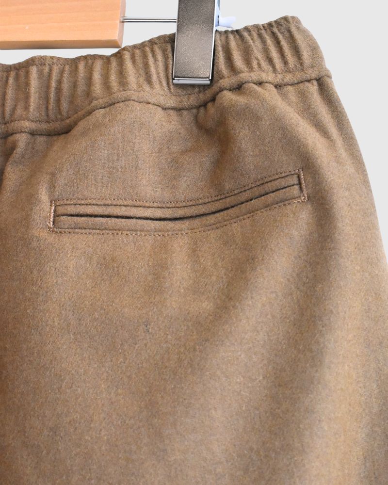 WOOL FLANNEL EASY WIDE PANTS Camel