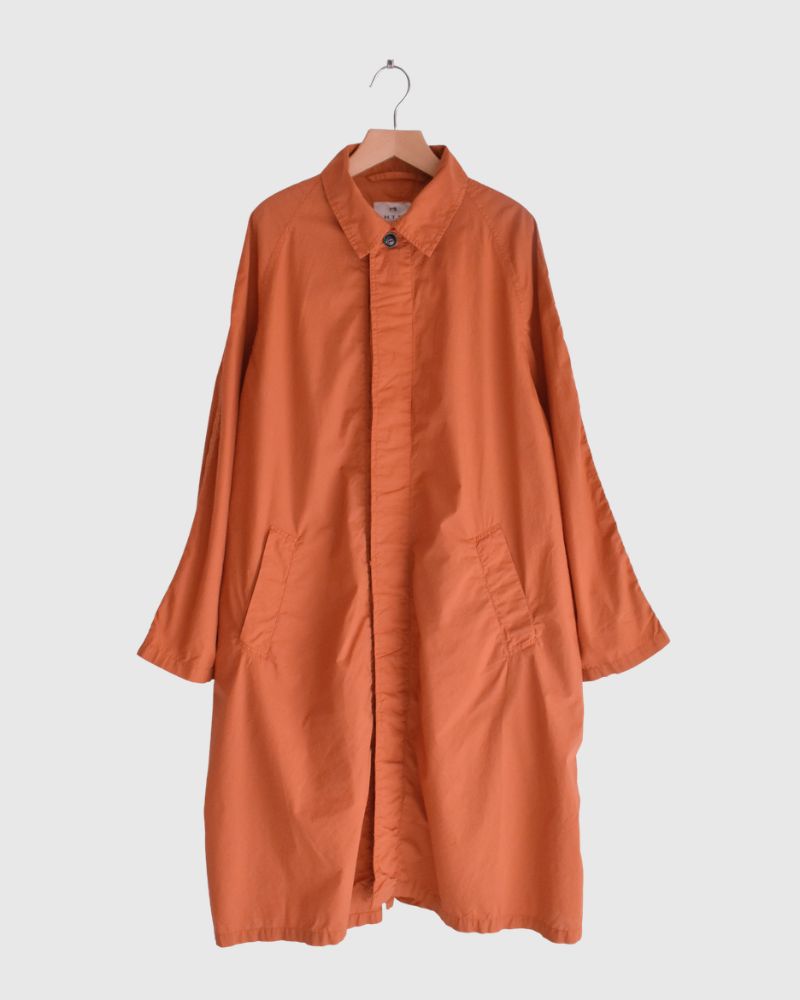 60s COTTON POPLIN OVERDYE BALMACAAN COAT Brick
