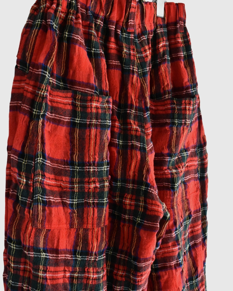 コットンウール タータンチェックパンツ Red