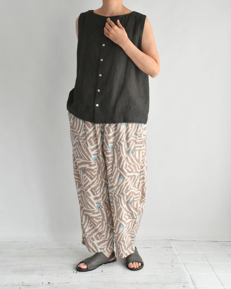 2wayノースリーブブラウス（LINEN） Brown