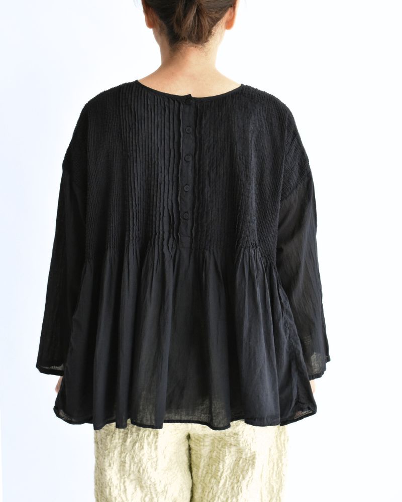 CREW-NECK 3/4 SL SHIRT WITH MINI PINTUCK Marine