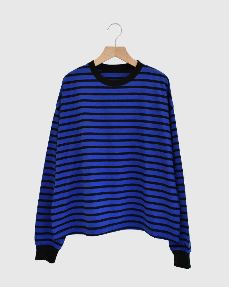 taco cotton ボーダーL/S RoyalNavy/Black