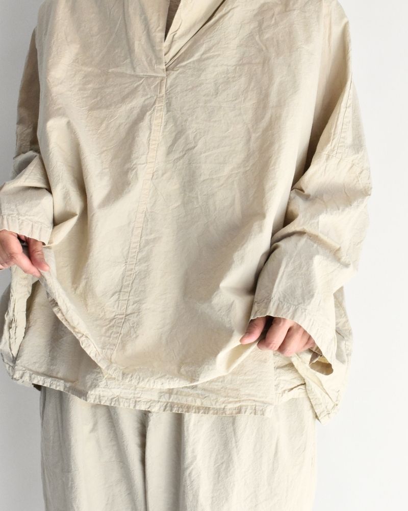 シュリンクプルオーバーシャツ Beige