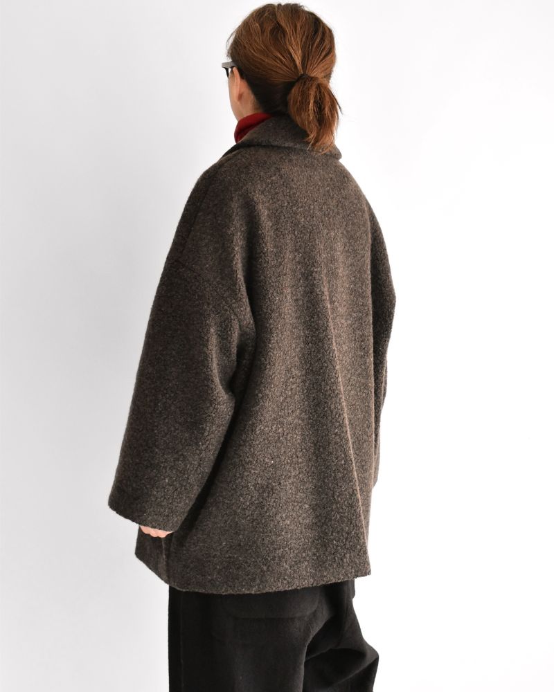 DOUBLE OVER COAT DarkBrown