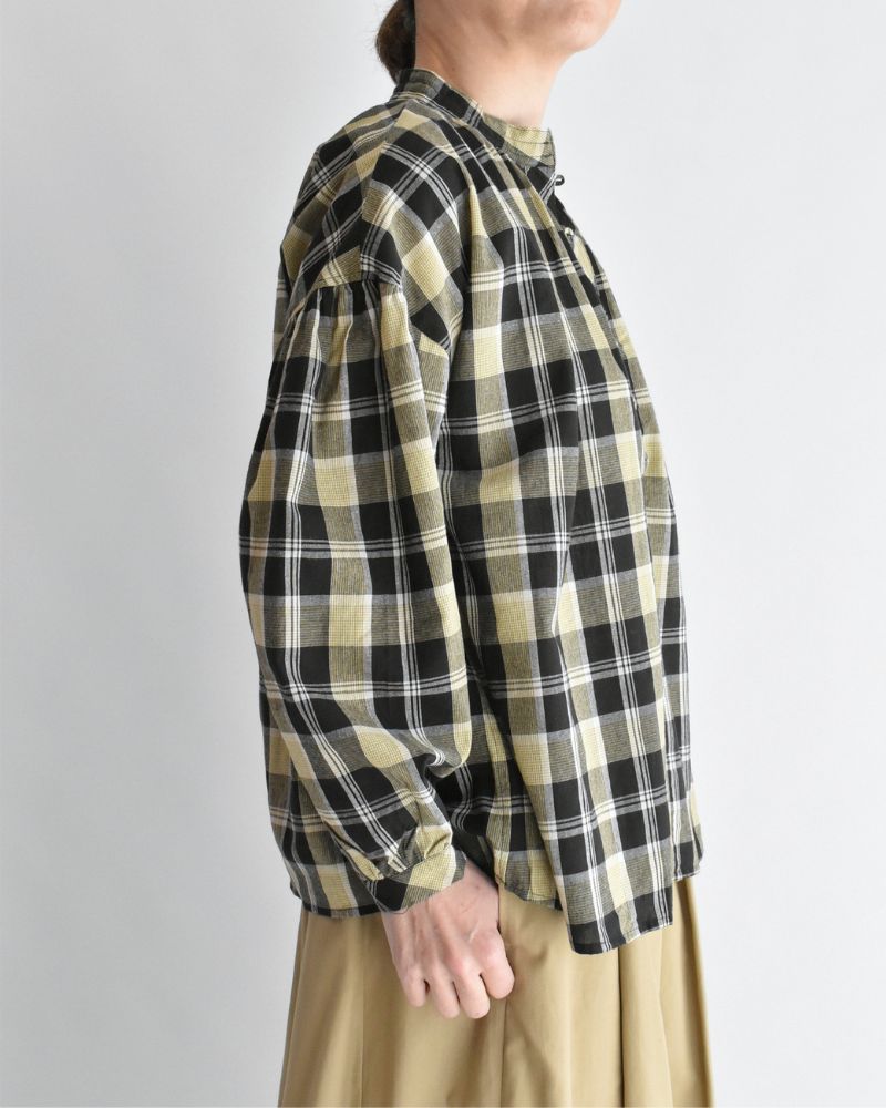 チェックヘンリーシャツ Black/YellowCheck