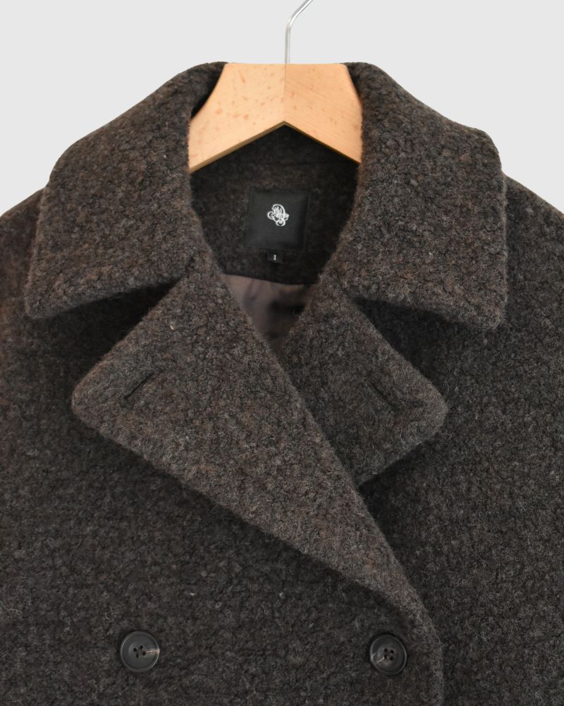 DOUBLE OVER COAT DarkBrown