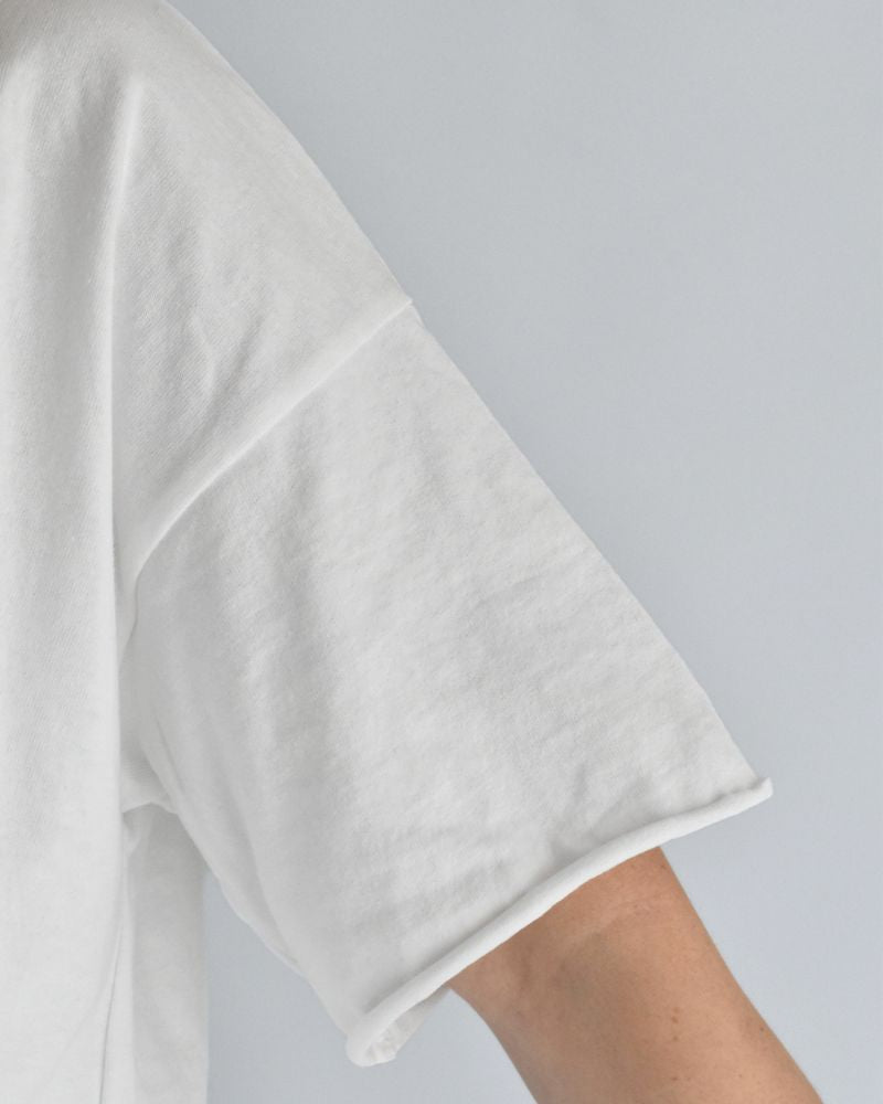 ハーフスリーブ ドロストTシャツ White