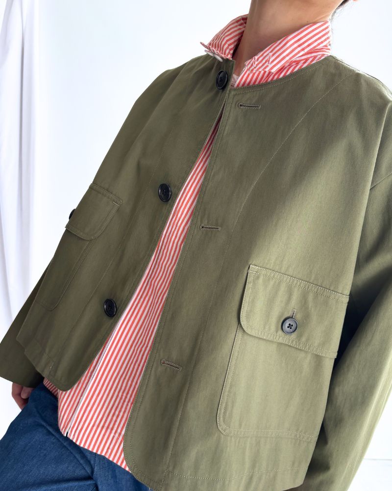POPLIN STRIPE DRIZZLER JACKET OrangeStripe