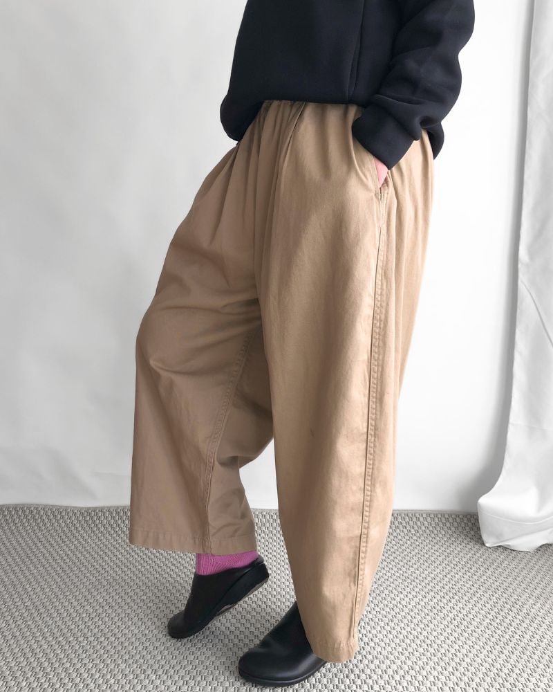 【sale】LOOSE SHILOUETTE PANTS ‘JESSI TWILL’ Beige