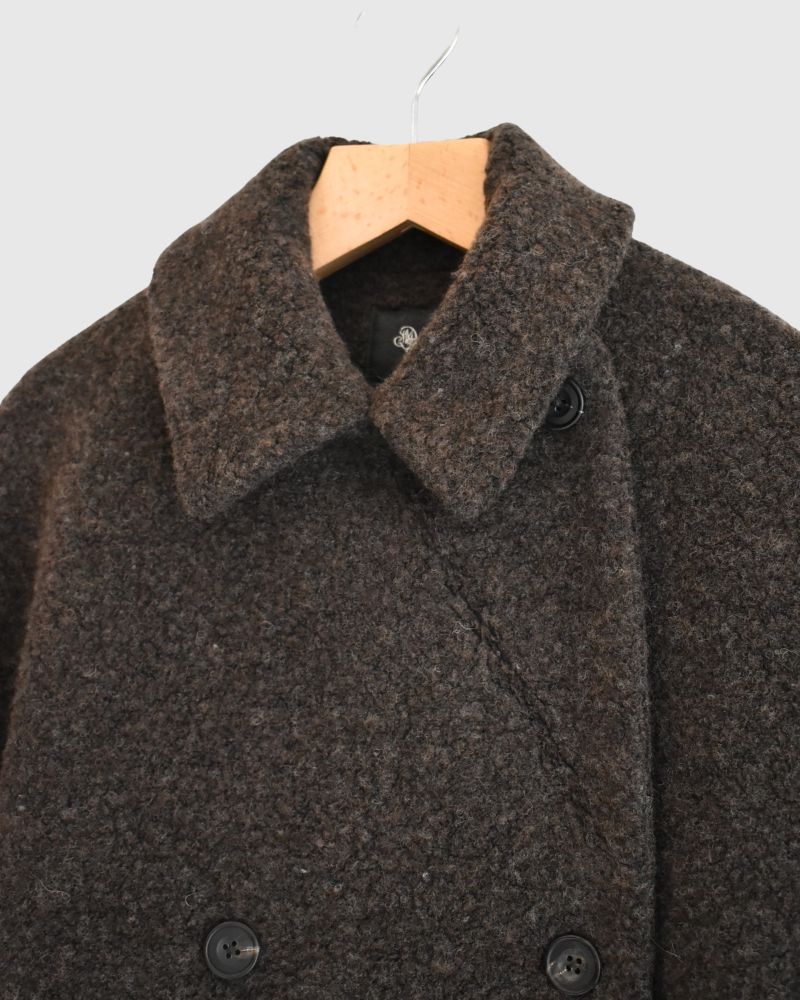 DOUBLE OVER COAT DarkBrown
