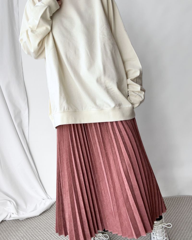 【sale】ACCORDION SKIRT "RITS" SmokePink