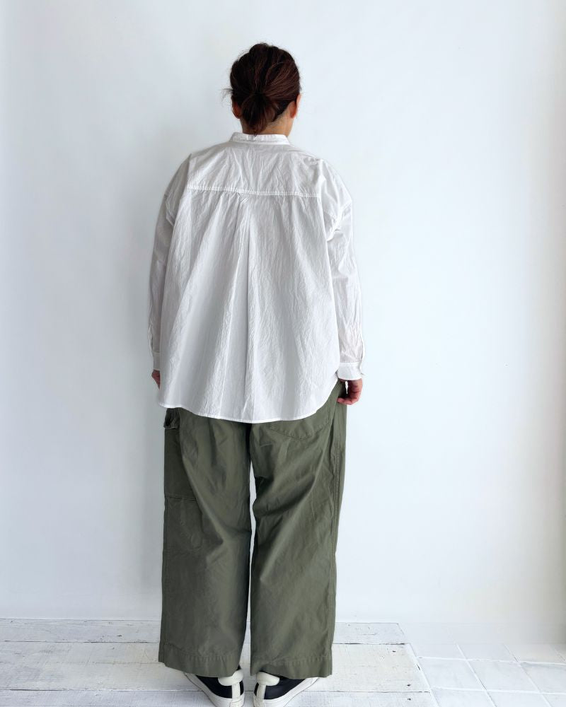 バンドカラービックシャツ White