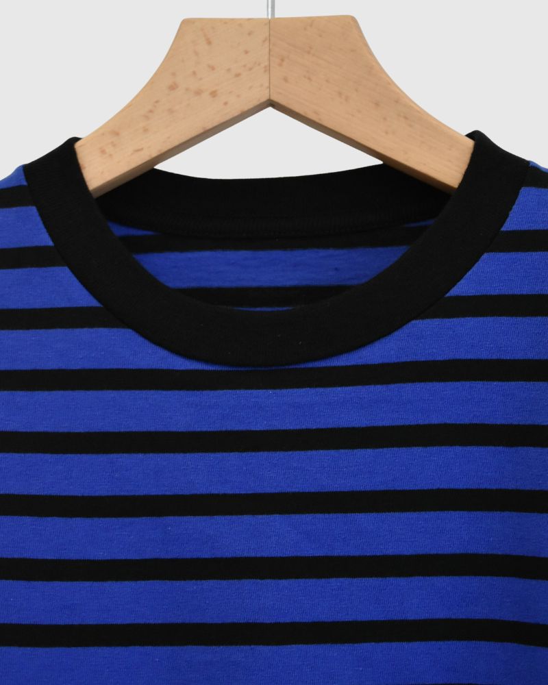 taco cotton ボーダーL/S RoyalNavy/Black