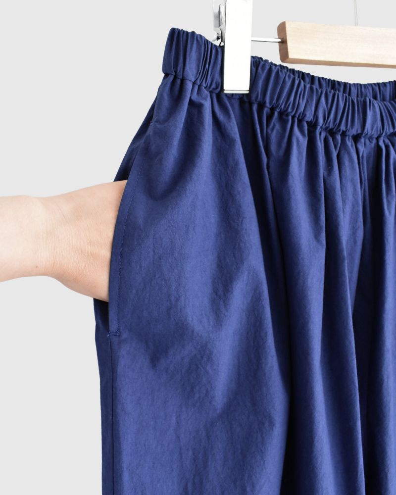ワイドコクーンギャザーパンツ Blue