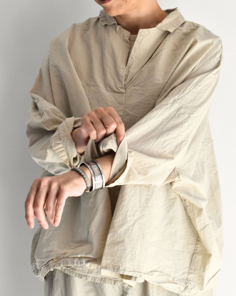 シュリンクプルオーバーシャツ Beige