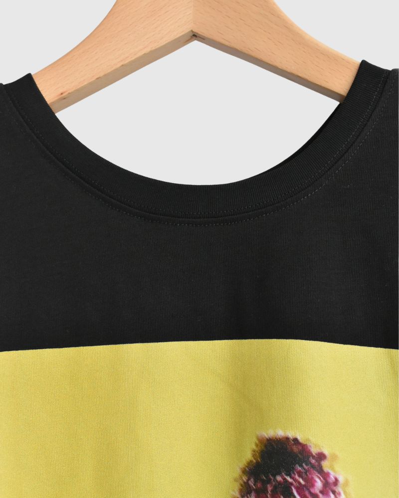 2Way プリントTシャツ Black