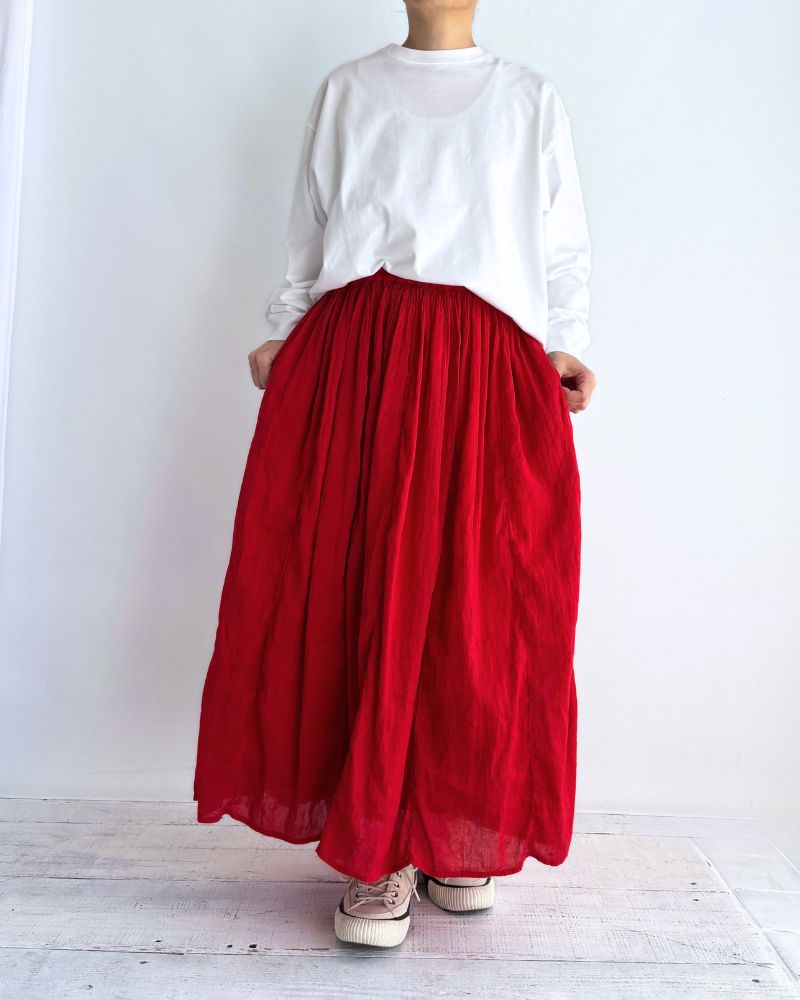 GATHERED SKIRT DeepRed