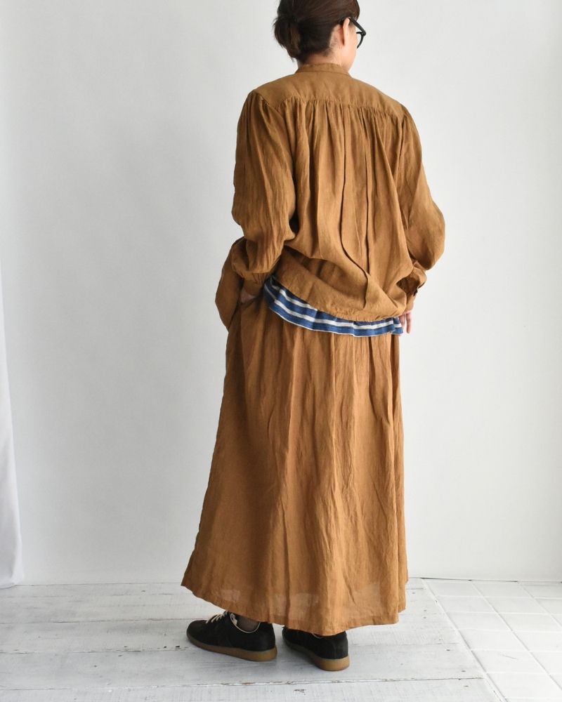 フレンチリネン シャツ Camel