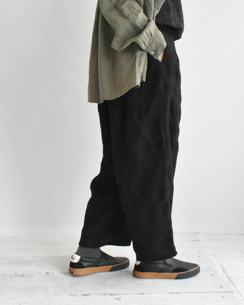 ウールチェックパンツ Black