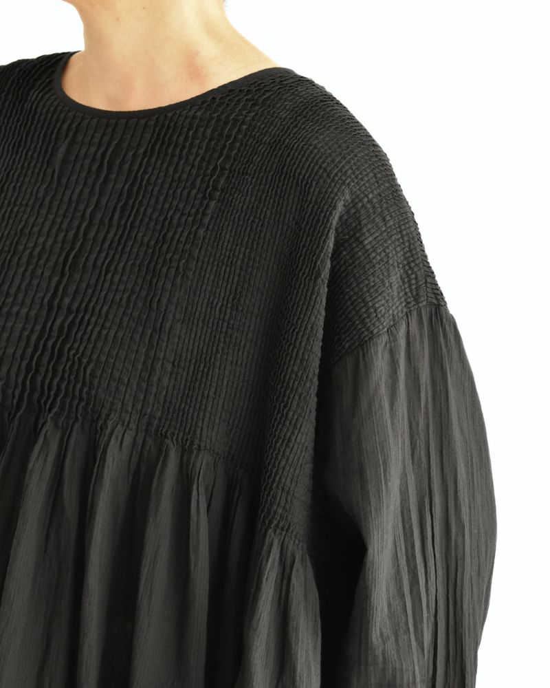 CREW-NECK 3/4 SL SHIRT WITH MINI PINTUCK Marine