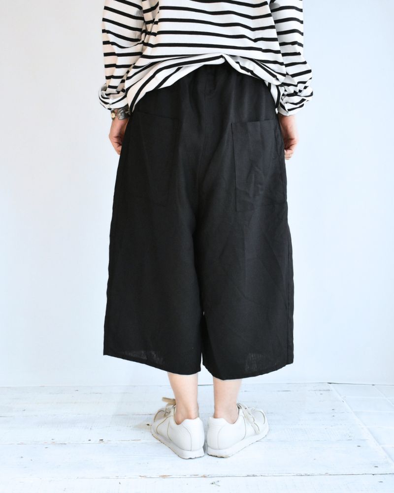 リネン オバールパンツ Black