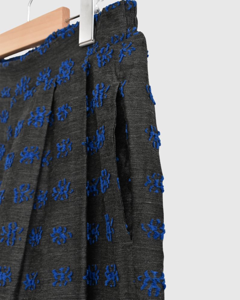 ジャガード ワイドパンツ Charcoal