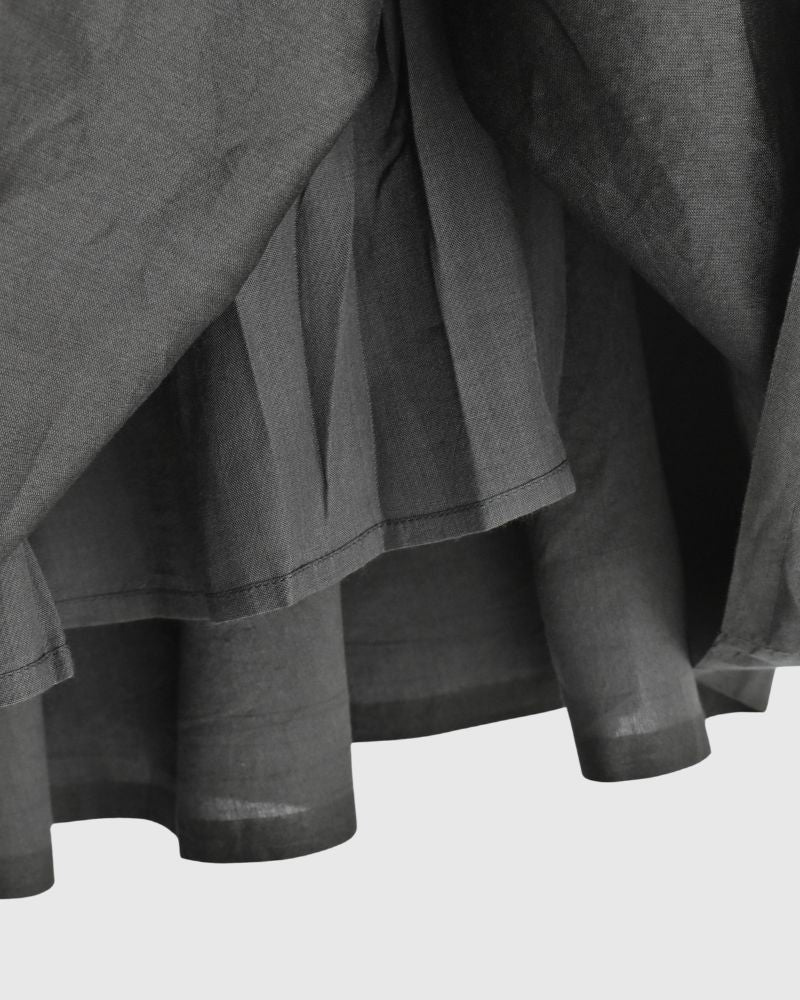 RAJASTHAN TUCK GATHERED SKIRT WITH LINING Gray