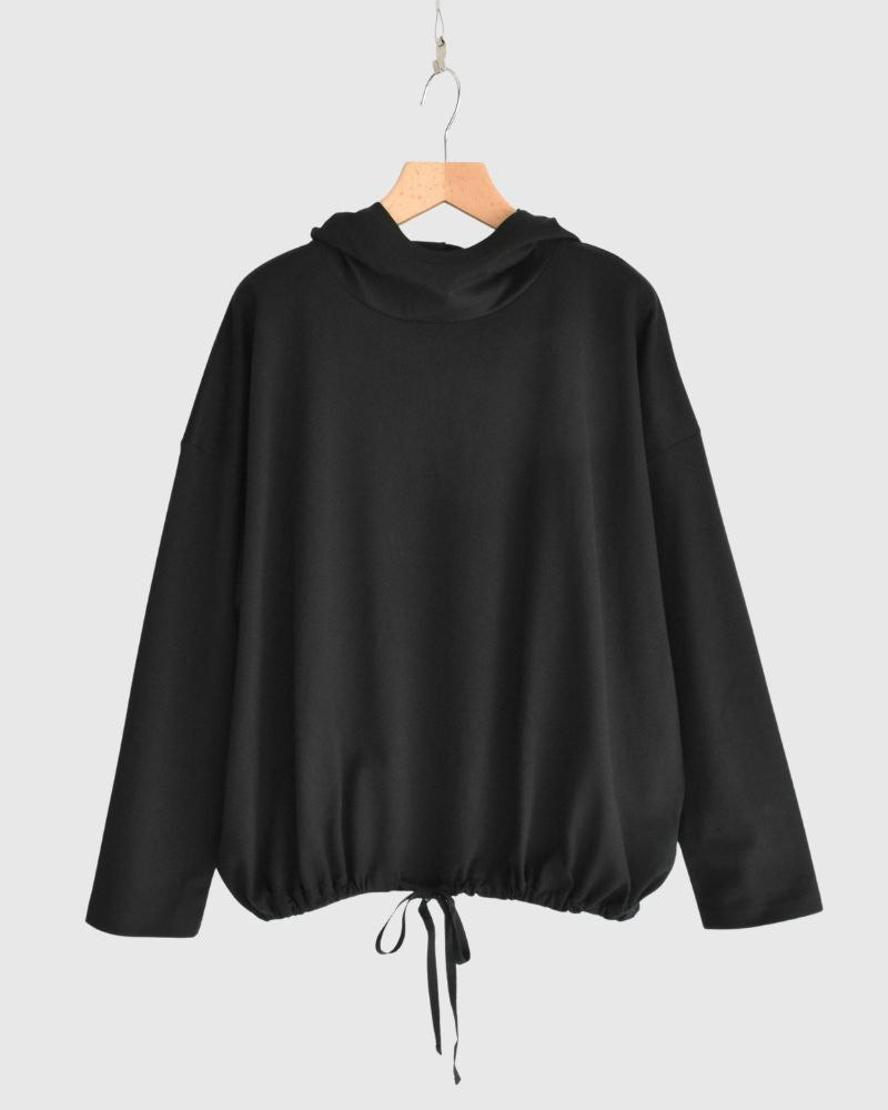ドローストリング フーディプルオーバー Black