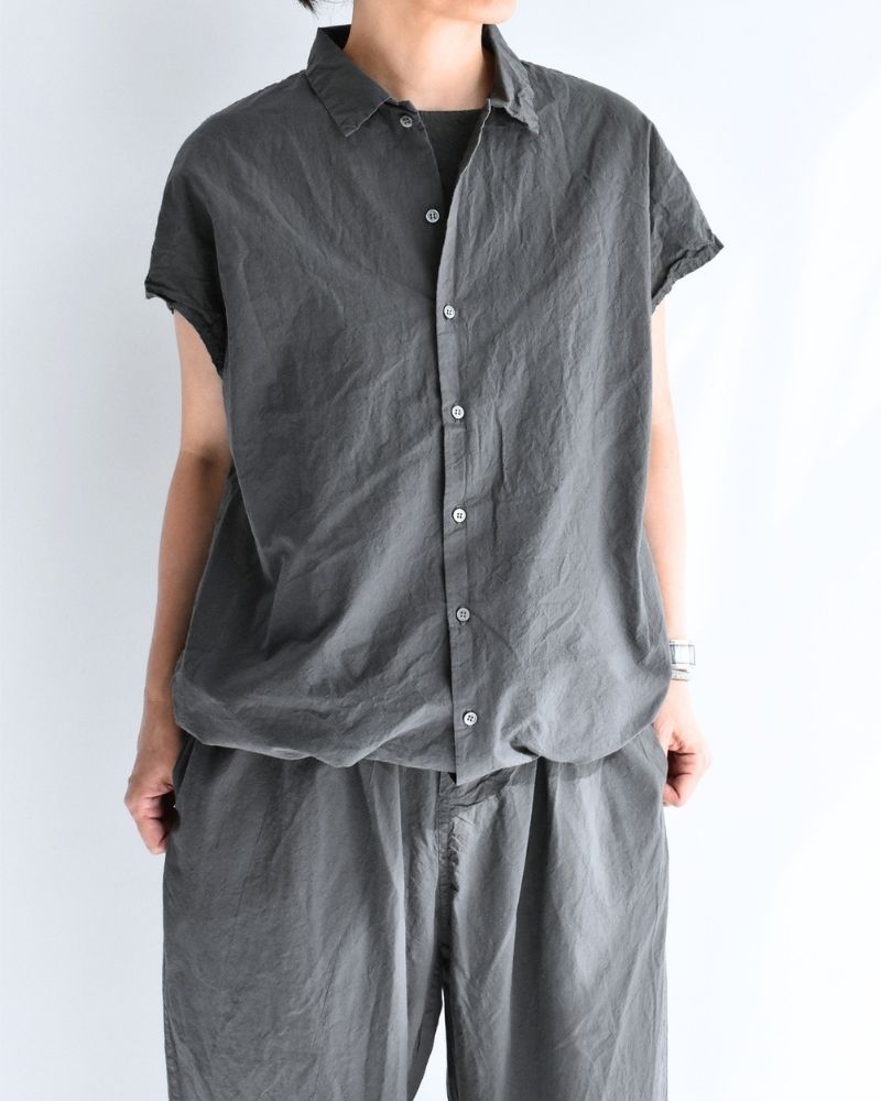 シュリンクフレンチスリーブシャツ Gray