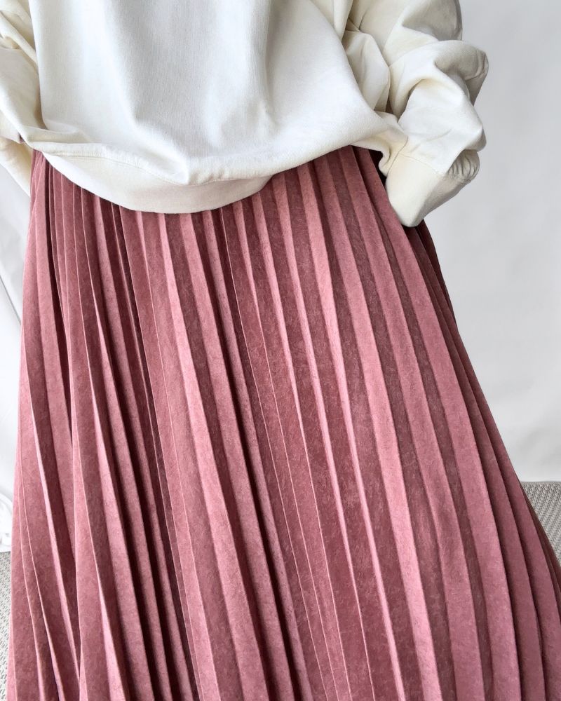 【sale】ACCORDION SKIRT "RITS" SmokePink