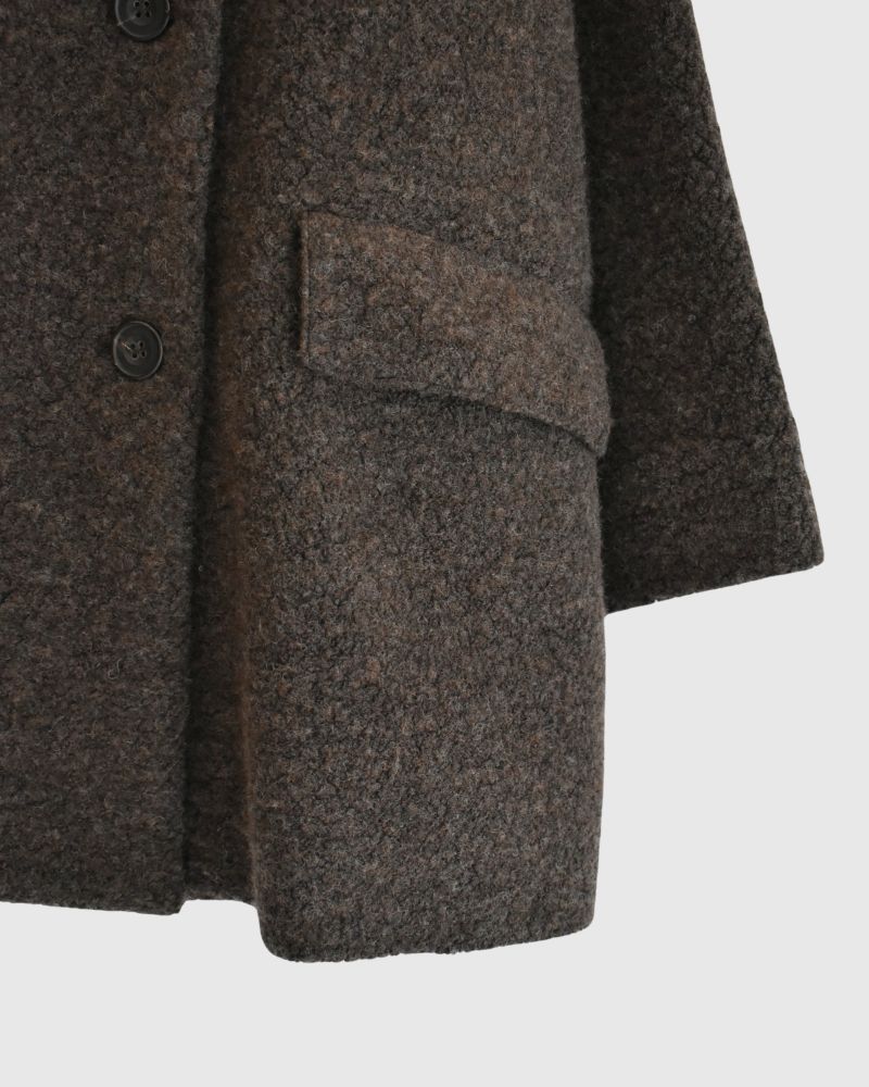 DOUBLE OVER COAT DarkBrown