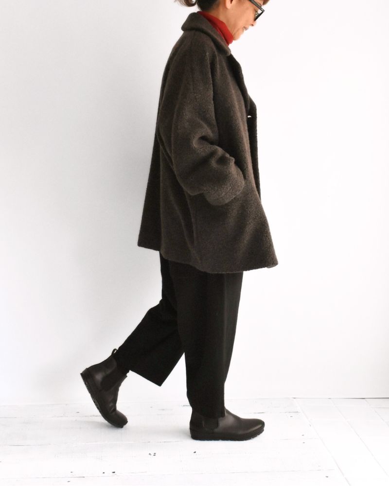 DOUBLE OVER COAT DarkBrown