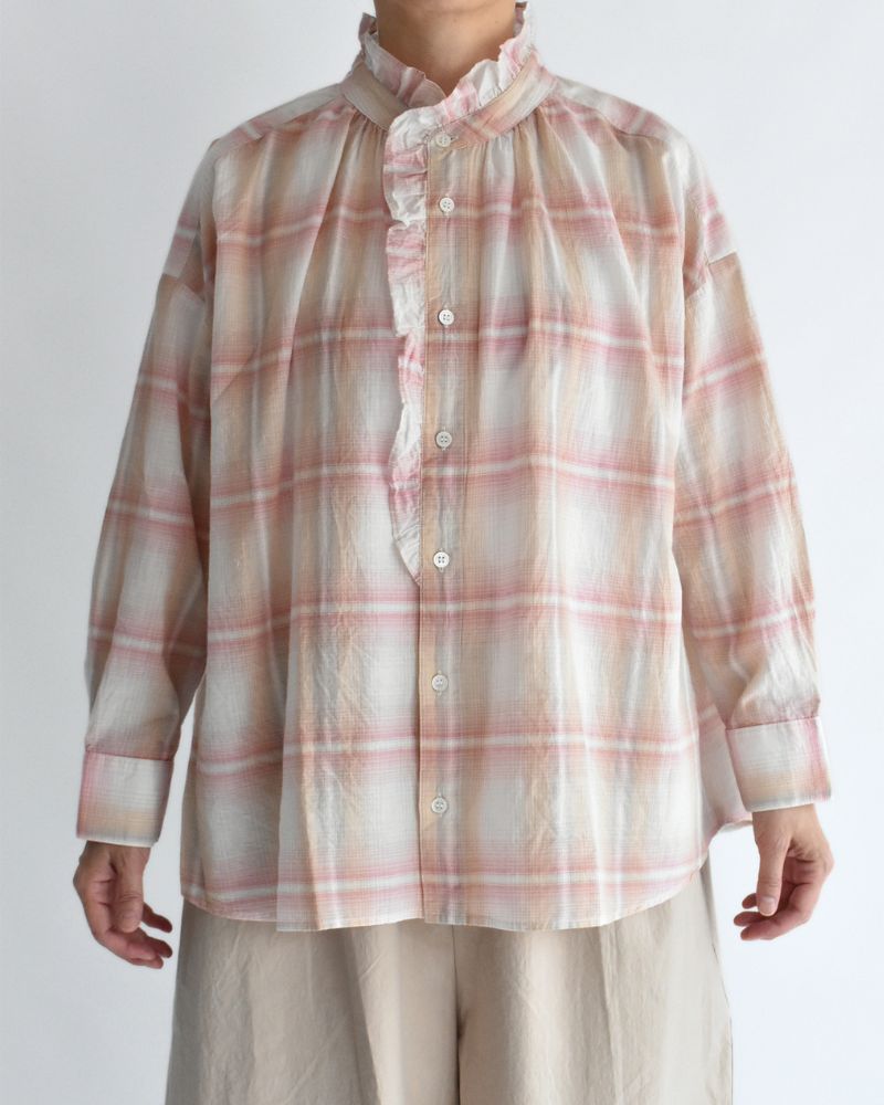 ライトマドラスフリルブラウス LightPink
