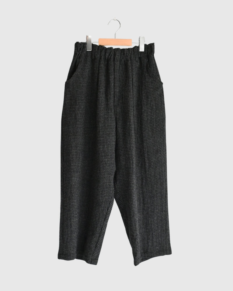 ウールガーゼ ハウンドトゥース パンツ Charcoal