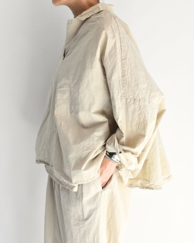シュリンクプルオーバーシャツ Beige