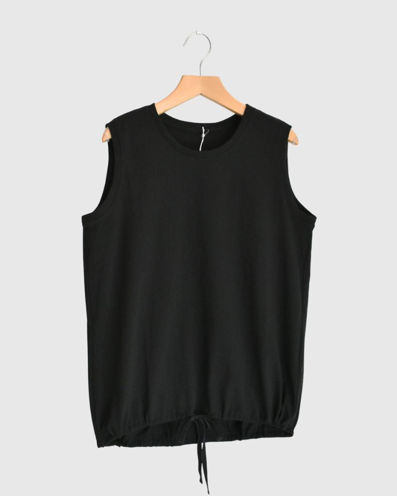 ノースリーブ ドロストTシャツ Black