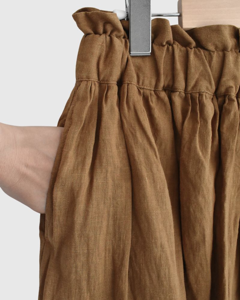 フレンチリネン スカート Camel