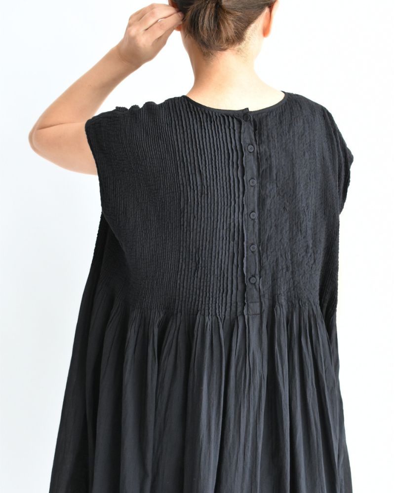 CREW-NECK F/SL DRESS WITH PINTUCK Marine