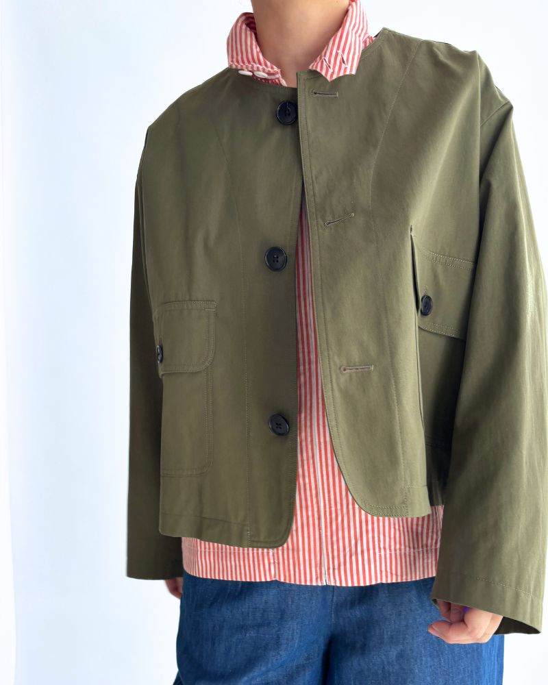 POPLIN STRIPE DRIZZLER JACKET OrangeStripe