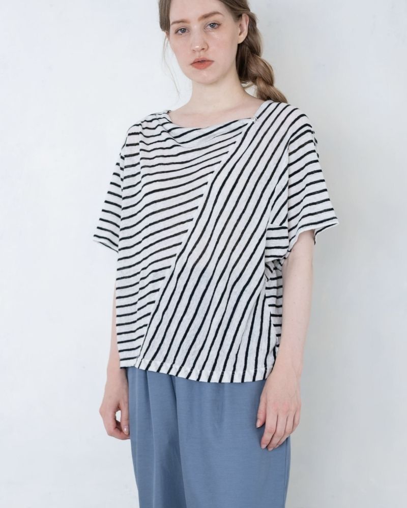 【予約】S/S TT185 リネンボーダー Tee（3月）