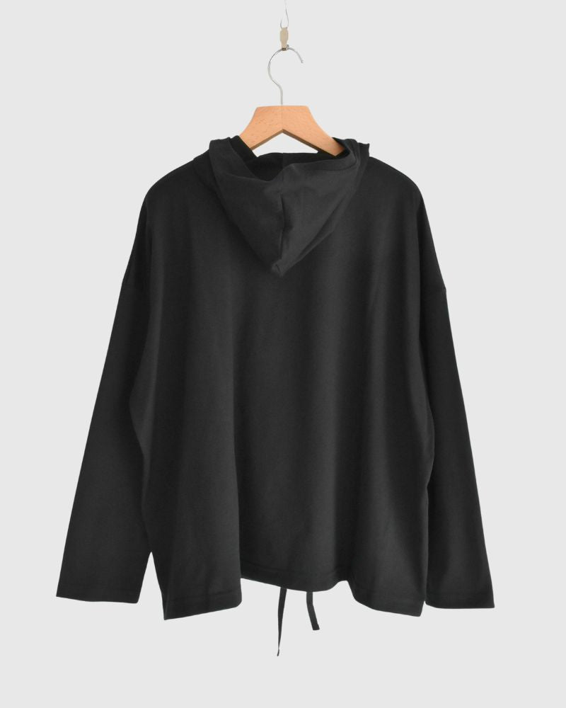 ドローストリング フーディプルオーバー Black