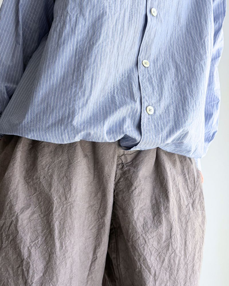 ドロストシャツ White/Sax Stripe