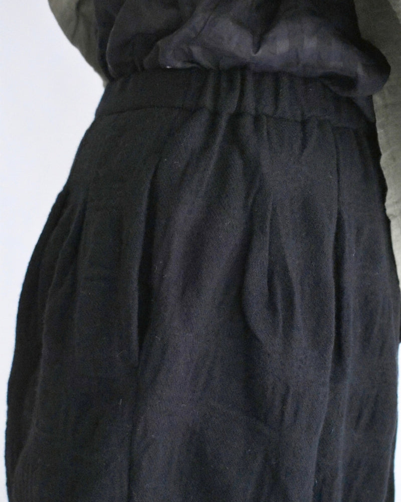 ウールチェックパンツ Black