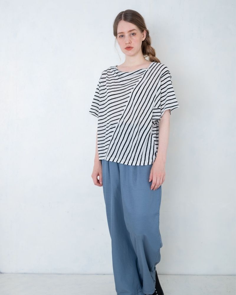 【予約】S/S TT185 リネンボーダー Tee（3月）