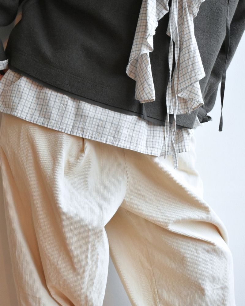 【予約】 F/W G 1230 オーガニックコーデュロイ ウフパンツ（9月中旬 - 9月末）