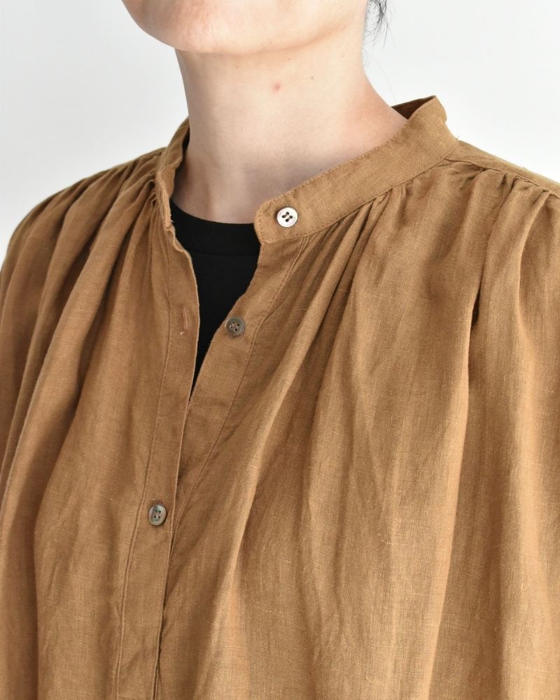 フレンチリネン ドレス Camel