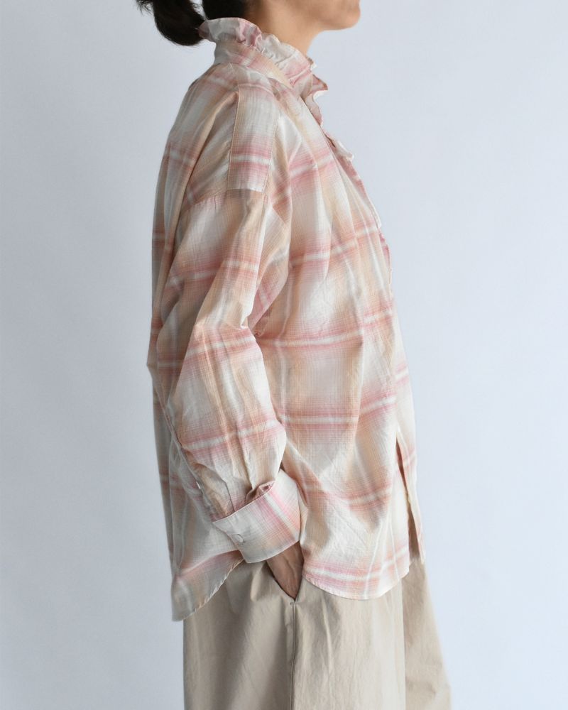 ライトマドラスフリルブラウス LightPink
